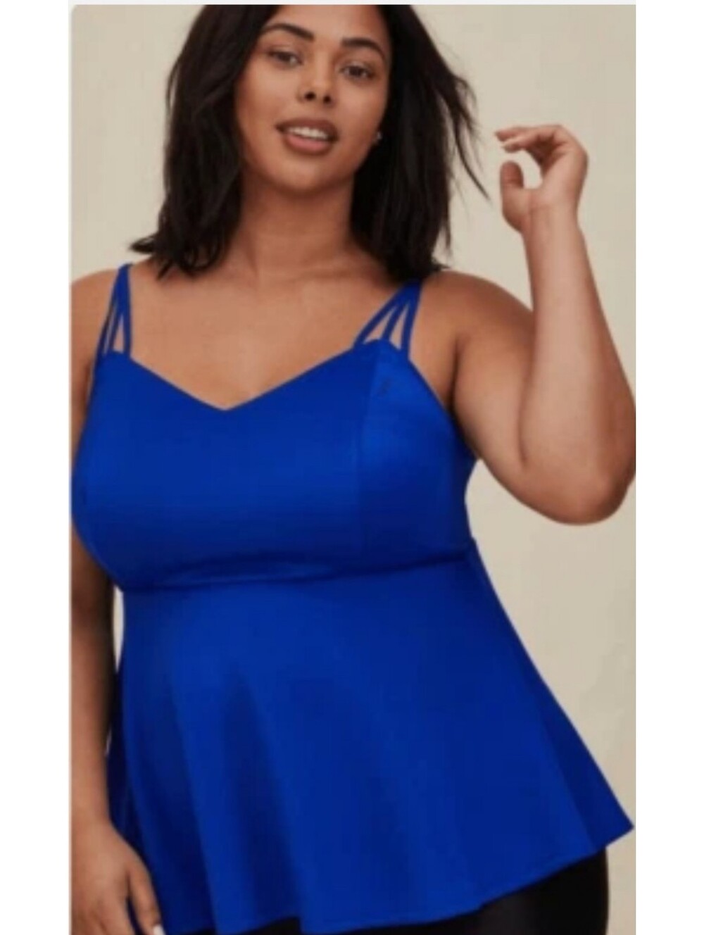 Torrid Electric Blue Strappy Peplum Top